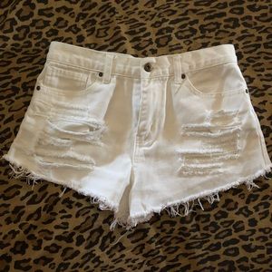 White High waisted shorts size 28